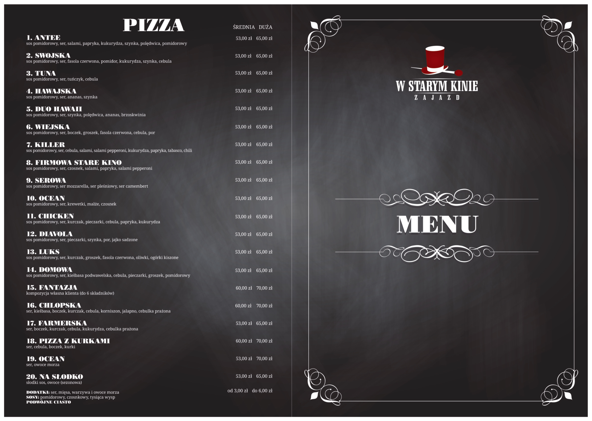 Menu restauracji – strona 1