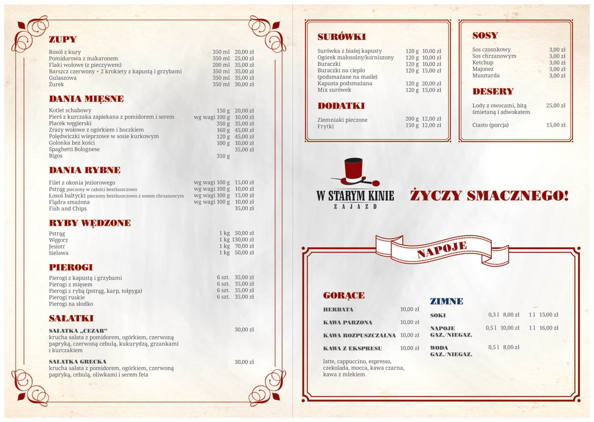 Menu restauracji – strona 2